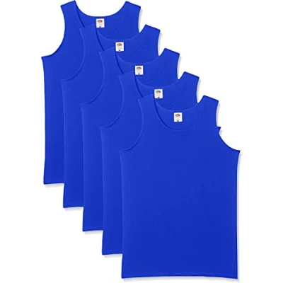 Abbildung von Fruit of the Loom Herren Regular Fit Unterhemd 5 Pack Athletic Mens, Blau (Royal), Large
