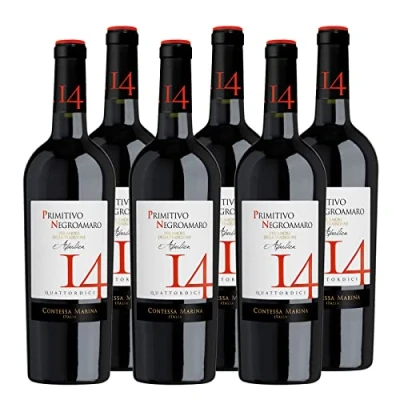 Abbildung von Primitivo Negroamaro Puglia IGT 14 Cont Marina Rotwein Apulien halbtrocken (6 x 0.75l)