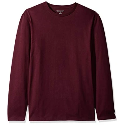 Abbildung von Amazon Essentials Herren Langärmeliges T Shirt, Normale Passform, Burgunderrot, XL
