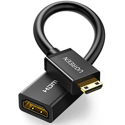 Abbildung von UGREEN Mini HDMI Adapter 4K auf 18Gbps unterstützt 3D, Ethernet ARC kompatibel mit Raspberry Pi Zero 2 W, Canon Kamera(50CM)