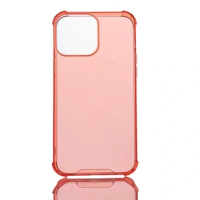 Abbildung von Hülle für iPhone 13 Pro Max Klarsicht Silikongehäuse mit Verstärkten Ecken Flexible Anti Schock Silikonhülle Durchsichtig (iPhone Max, Rot)