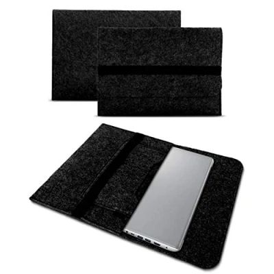 Abbildung von UC Express Laptop Tasche kompatibel mit Lenovo ThinkPad T16 hochwertige Filz Notebook Hülle Case 16 Zoll Cover Schutzhülle, Farbe:Dunkel Grau