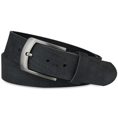 Abbildung von Frentree Ledergürtel aus echtem Büffelleder, MADE IN GERMANY, Gürtel für Damen und Herren, 3,8 cm breit, Dunkelgrau