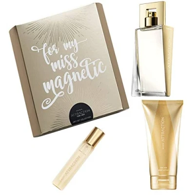 Abbildung von Avon Attraction Geschenkset Eau de Parfum 50ml Taschenspray 10ml Körperlotion 150ml im Geschenkkarton für die Frau