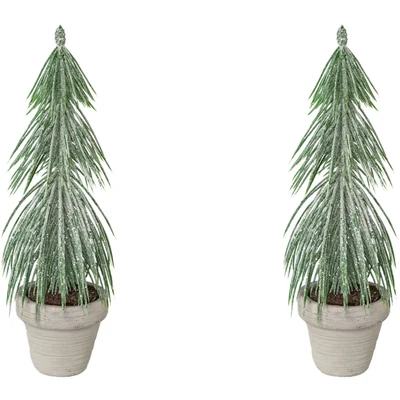 Abbildung von Creativ green künstlicher Weihnachtsbaum &quot;Weihnachtsdeko, Christbaum, Tannenbaum&quot;, mit Frost Optik und im Topf