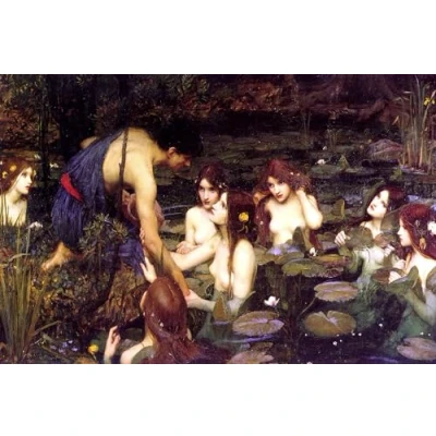 Abbildung von John Waterhouse Hylas und die Nymphen Poster Kunstposter Druck 91,5x61 cm