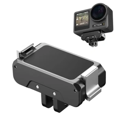 Abbildung von CERFFOOL Magnetische Adapterhalterung für DJI Osmo Action 4/3 Magnetischer Schnellspanner Adapter Faltbare Halterung 1/4 Zoll Gewinde Kamera Zubehör