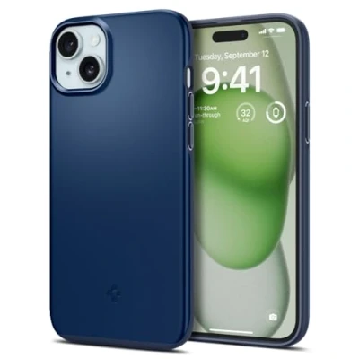 Abbildung von Spigen Thin Fit Hülle Kompatibel mit iPhone 15 Plus Navy Blue