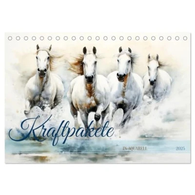 Abbildung von Kraftpakete in Aquarell (Tischkalender 2025 DIN A5 quer), CALVENDO Monatskalender