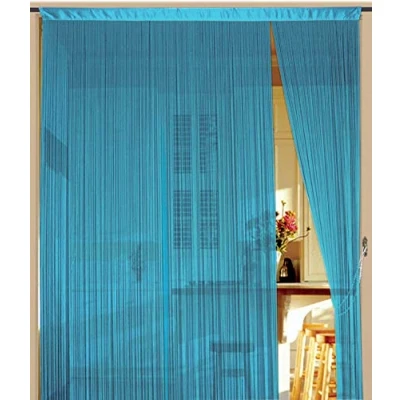 Abbildung von Kaikoon Fadenvorhang Vorhang Fadenstore Fadengardine Messe 150 cm x 300 hellblau Neu