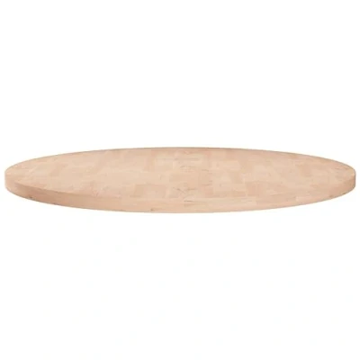 Abbildung von vidaXL Runde Tischplatte Massivholzplatte Eichenplatte Holzplatte Platte Ersatztischplatte Ø60x2,5cm Unbehandeltes Massivholz Eiche