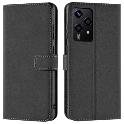 Abbildung von Verco Handyhülle für Honor 200 Lite Hülle, Bookcase Tasche Flipcover Case [Kartenfächer/Aufstellfunktion], Schwarz