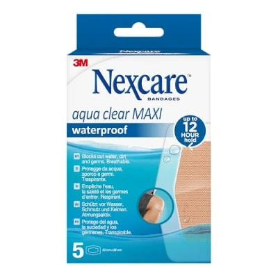 Abbildung von Nexcare Aqua Clear MAXI Waterproof Pflaster, 60 mm x 88 mm, 5/Pack