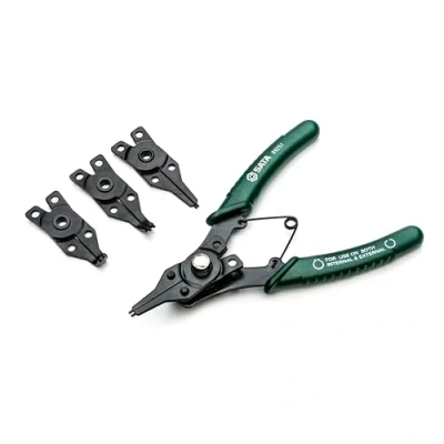 Abbildung von SATA ST09251SJ Kombi Sprengringzangen Set, Sicherungszangen Set mit 4 austauschbaren Backen, 5 Tlg.