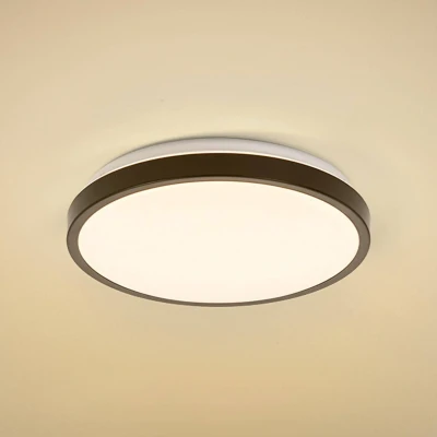 Abbildung von Ledvance Badezimmer Wandleuchte mit 300mm Durchmesser und Click CCT Funktion, 18W, schwarz, Lichtfarbe per Klick von warmweiß auf kaltweiß änderbar (3000 + 4000K), für Feuchträume geeignet (IP44)
