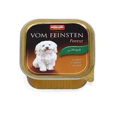 Abbildung von vom Feinsten Hundefutter nass mit Hirsch (22 x 150g), ohne Getreide und Zucker von animonda, mitfrischen, fleischlichen Zutaten