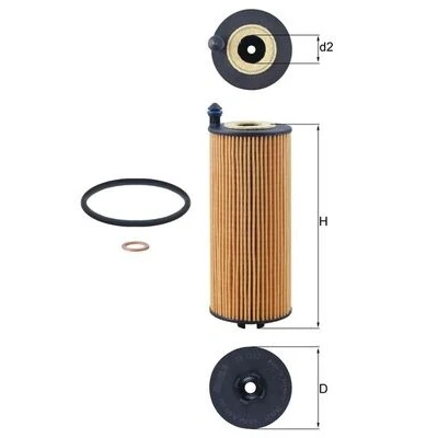 Abbildung von MAHLE ORIGINAL OX 1302D Ölfilter Filtereinsatz BMW: X3, 3 Limousine, X4