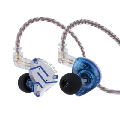 Abbildung von LINSOUL KZ ZS10 Pro,4BA+1DD 5 Treiber In Ear Monitor,HiFi Kabelgebundene Ohrhörer,Gaming Kopfhörer,Hybrid IEM Kopfhörer,abnehmbares versenktes 2Pin Kabel(Ohne Mic,Blendung Blau)