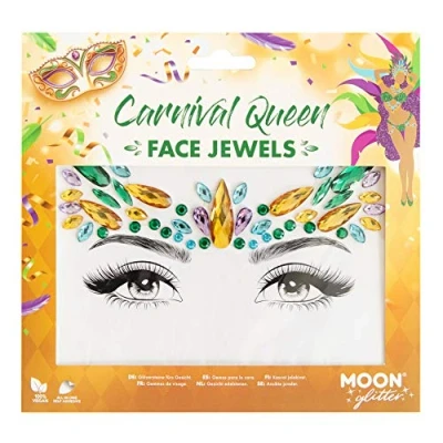 Abbildung von Moon Glitter Gesichtsschmuck Festival Edelsteine für Gesicht, Körper, Kristall Make up Augen Glitzer Aufkleber, temporäre Tattoo Juwelen (Karnevalskönigin)