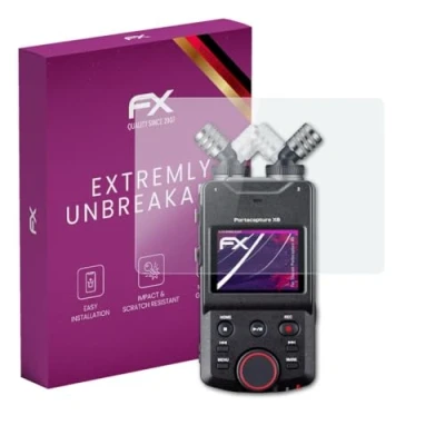Abbildung von atFoliX Glasfolie kompatibel mit Tascam Portacapture X6 Panzerfolie, 9H Hybrid Glass FX Schutzpanzer Folie