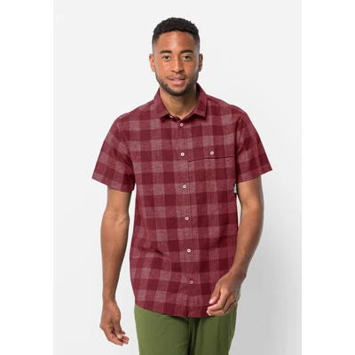 Abbildung von Jack Wolfskin Highlands Hemd, Herren, Größe: Large, Deep ruby check