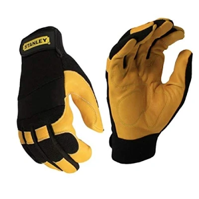 Abbildung von Stanley Unisex Rsy750l Leather Performance Driver Gloves Large, Schwarz / Gelb, L (1er Pack) EU