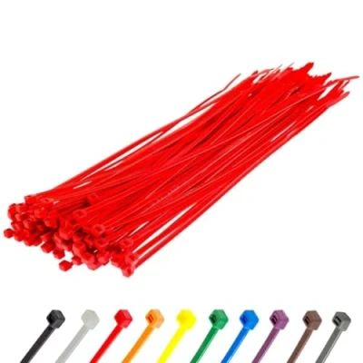 Abbildung von Gocableties Kabelbinder 100 Stück Rot, 200 mm x 4,8 mit 22,2 kg Zugfestigkeit, UV Beständig Set