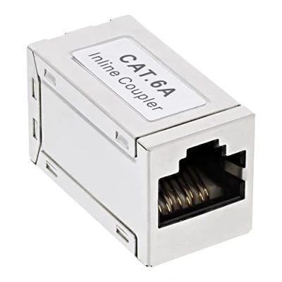 Abbildung von InLine 69990C Patchkabelkupplung Metall Cat.6A, 2x RJ45 Buchse, geschirmt