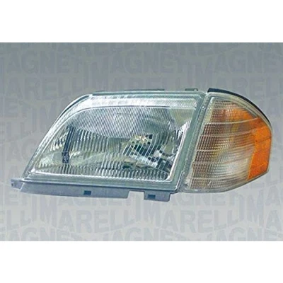 Abbildung von MAGNETI MARELLI 710301090311 Scheinwerfer links H4 Halogen glasklar mit Blinklicht für Rechtsverkehr Stellmotor LWR MERCEDES BENZ: SL Cabrio