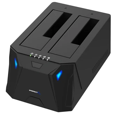 Abbildung von SABRENT 2 Bay USB A Festplatten Docking Station 5Gbps, 2,5&quot; 3.5&quot; SATA HDD und SSD Dock mit Offline Klonen (EC HD2B)