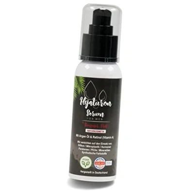 Abbildung von Summer Foot Hyaluron Serum für Männer Hautpflege dermatologisch getestet Gesichtsserum mit Argan Öl und Retinol vegane Anti Aging Pflege 100 ml