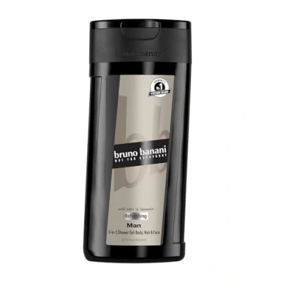 Abbildung von bruno banani Man 3 in 1 Shower Gel für Männer mit klassisch maskulinem Amber Fougère Duft, 250 ml