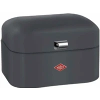 Abbildung von WESCO Single Grandy Brotkasten in der Farbe graphit matt, pulverbeschichtetes Stahlblech, Lüftungslöcher und stabiler Handgriff