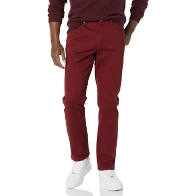 Abbildung von Amazon Essentials Herren 5 Pocket Stretch Twillhose, Sportlich Geschnitten (erhältlich in Big &amp; Tall), Burgunderrot, 38W / 32L