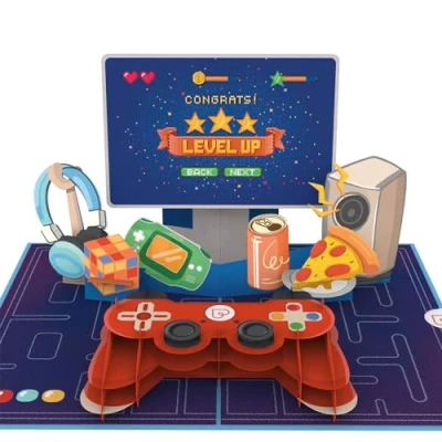 Abbildung von papercrush® Pop Up Karte Gaming Controller „Level Up“ Lustige 3D Geburtstagskarte, Geldgeschenk für Gamer (Jungs, Freund, Mann) Gutschein Spielekonsole &amp; Zubehör und PC