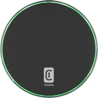 Abbildung von Cellularline Fast Pad Wireless Ladestation mit bis zu 15 W Ausgang USB C Eingang LED Ladeaktivierung Schwarz