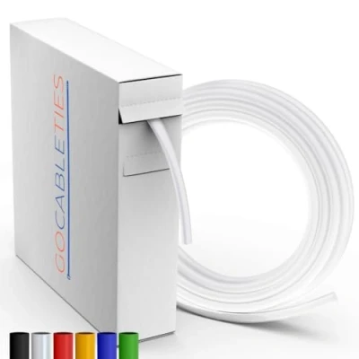 Abbildung von Gocableties Hochwertige Schrumpfschlauch Transparent 6,4 mm x 9 m Schrumpfverhältnis 2:1 wasserdichter schrumpfschläuche zur Kabelisolierung, Markierung, Kabelbündelung und für Reparaturen