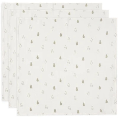 Abbildung von Jollein 535 851 67093 Mulltücher/Swaddle 3er Set Happy Miffy Olive (70x70cm)