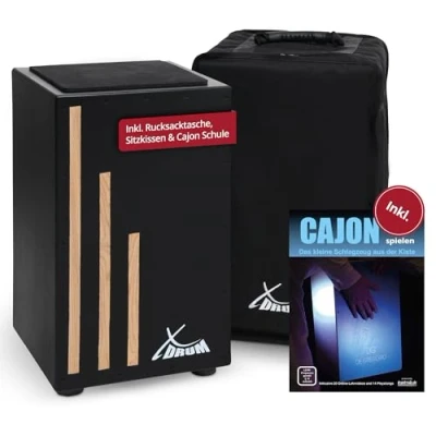 Abbildung von XDrum Cajon Primero Kistentrommel, (inkl. Rucksacktasche &amp; Cajonschule), Trommelkiste mit Snare Sound
