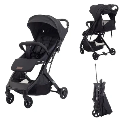 Abbildung von Novi Baby® Travel Go Basic Buggy, Leichter Kinderwagen, kompakter Einhandbuggy, einfach zusammenklappbar, mit verstellbarer Rückenlehne und Ablagekorb, speziell für Flugreise