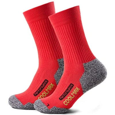 Abbildung von Piarini 2 Paar Coolmax Wandersocken Outdoorsocken Funktionssocken lang rot 4750