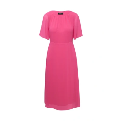 Abbildung von s.Oliver Black Label MIDI AUS MIT Kurzen ÄRMELN UND Blickdichtem Freizeitkleid, Damen, Größe: 32, Pink