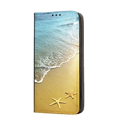 Abbildung von KX Mobile Hülle für Samsung Galaxy A21S Handyhülle Motiv 1506 Strand Meer Sonne Urlaub Premium Smart aus Kunstleder einseitig Bedruckt HandyCover