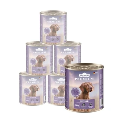 Abbildung von Dehner Premium Hundefutter, Nassfutter getreidefrei, für ältere Hunde, Rind / Lamm Kartoffel, 6 x 800 g Dose (4.8 kg)