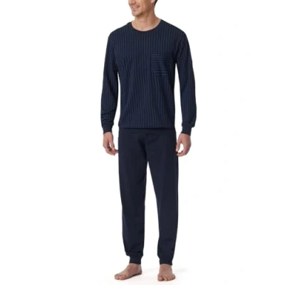 Abbildung von Schiesser Comfort Essentials Nachtwäsche Set, Herren, Größe: 110, Dunkeblau