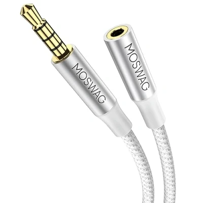 Abbildung von MOSWAG Headset Verlängerungskabel 10 m (die Verlängerung ist ideal für Gaming Headsets oder mit Mikrofon, TRRS 4 polig, 3,5 mm Stecker auf Buchse)