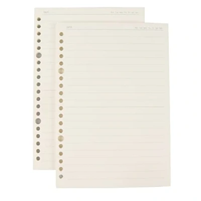 Abbildung von AMO HERMOSO 2 Packungen A5 Refill Papier für Spiralblock Notizblock, liniert, Notebook Lined Paper, 80gsm, 120 Blatt, 240 Seiten (liniert refill)