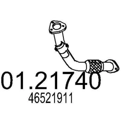 Abbildung von MTS 01.21740 Abgasrohr 590 vorne für Mittelschalldämpfer FIAT: Seicento / 600 Schrägheck