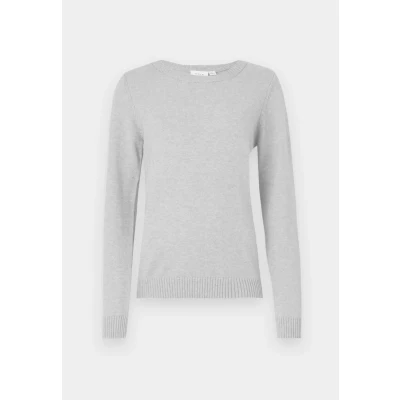 Abbildung von VILA Karreeausschnitt Strickpullover, Damen, Größe: Medium, Light grey melange