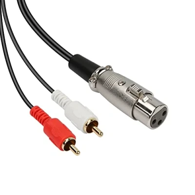 Abbildung von MEIRIYFA XLR Buchse auf 2 Phono Cinch Stecker Adapter Y Splitter Patch Kabel, Weiblich 3 Pin Dual Stereo Audio Kabel (1.5M, Buchse)